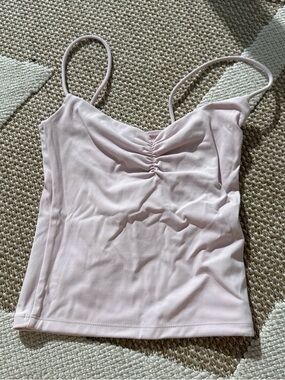 Garage Light Pink Ruched Spaghetti Strap Camisole